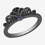 Enchanted Disney Fine Jewelry Villains Womens 1/7 CT. T.W. Genuine Black Diamond Sterling Silver The Little Mermaid Ursula Cocktail Ring