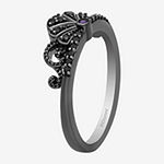 Enchanted Disney Fine Jewelry Villains Womens 1/7 CT. T.W. Genuine Black Diamond Sterling Silver The Little Mermaid Ursula Cocktail Ring