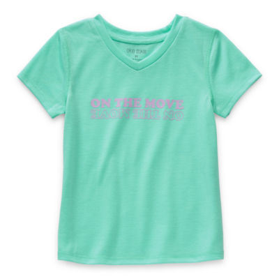 Okie Dokie Toddler Girls V Neck Short Sleeve Graphic T-Shirt