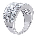 Womens 3.5mm 6 CT. T.W. White Cubic Zirconia Sterling Silver Band
