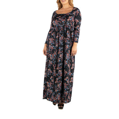 paisley maxi dress with sleeves