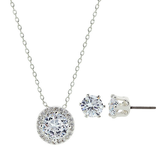 Sparkle Allure 2-pc. Pure Silver Over Brass Jewelry Set