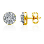 1/10 CT. T.W. Genuine White Diamond 14K Gold Over Silver 6.7mm Stud Earrings