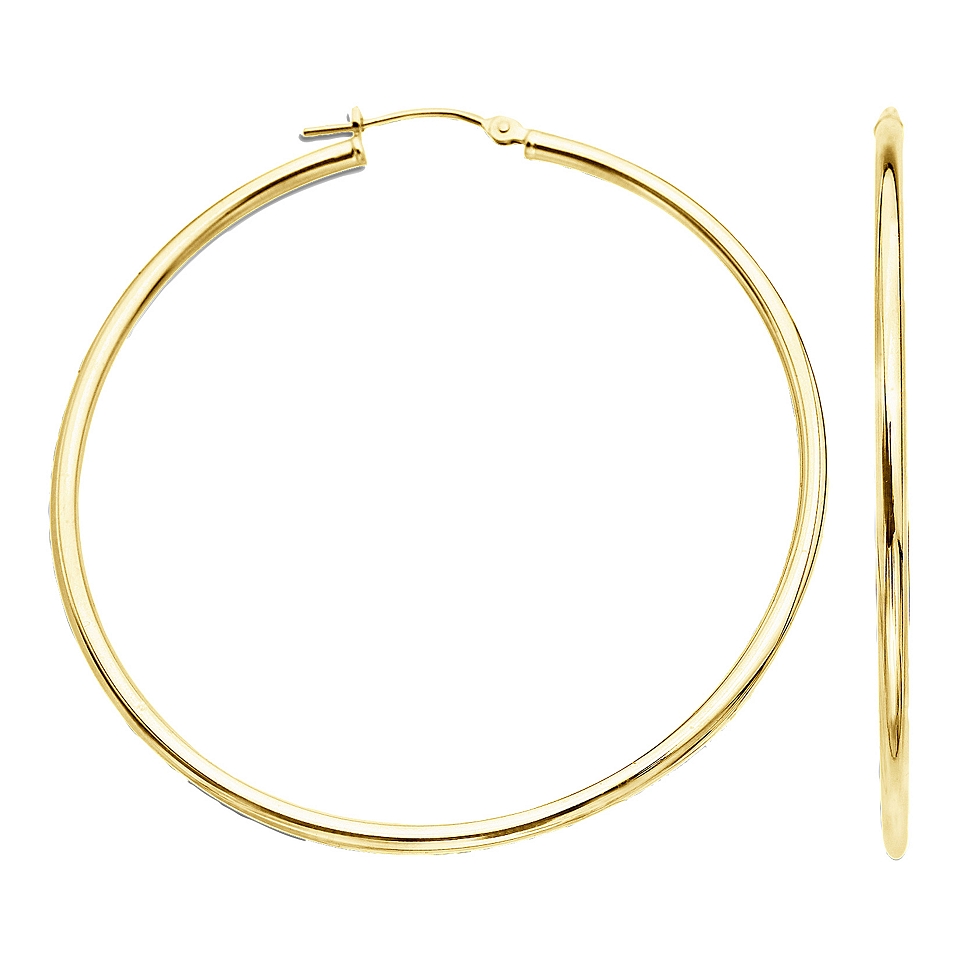 14K Gold 30mm Round Hoop Earrings, Nocolor, Womens
