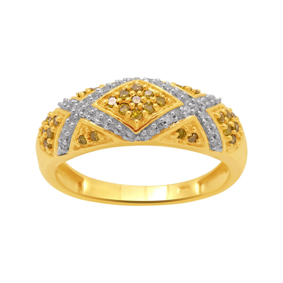 CT. T.W. Yellow & White Diamond Ring, Womens