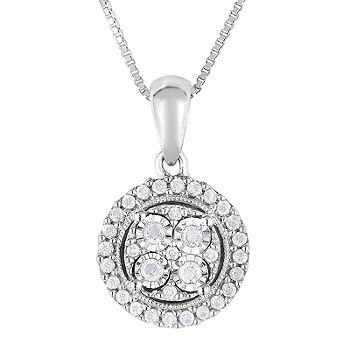 TruMiracle® 1/4 CT. T.W. Genuine Diamond Sterling Silver Round Pendant  Necklace