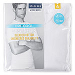 Stafford Dry + Cool Mens 4 Pack Short Sleeve Crew Neck Moisture Wicking T-Shirt-Tall