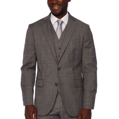 Stafford Travel Checked Classic Fit Stretch Suit Jacket, Color Gray