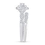 Womens 1/2 CT. T.W. Genuine White Diamond 10K White Gold Bridal Set