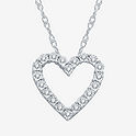 JCPenney Genuine Diamond Sterling Silver Heart Pendant Necklace