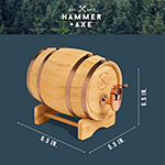 Hammer + Axe Miniature Wood Whiskey 1L Barrel Dispenser & Mini Infuser