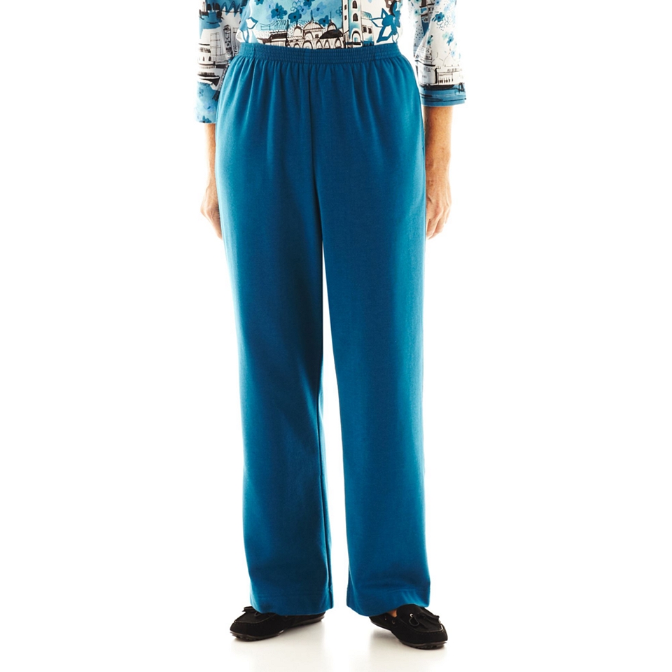 Alfred Dunner Travel Companion Pull On Knit Pants, Turquoise, Womens