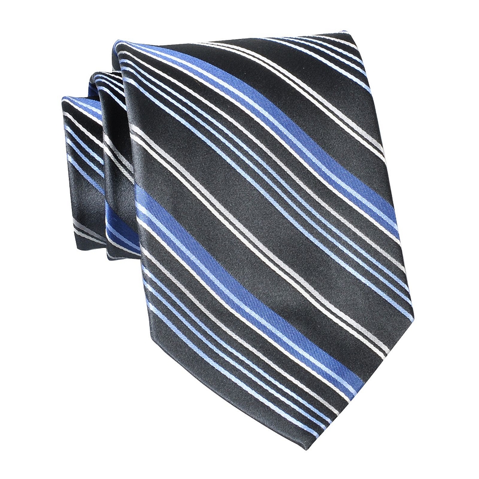 Wembley Blackout Striped Silk Tie, Blue, Mens