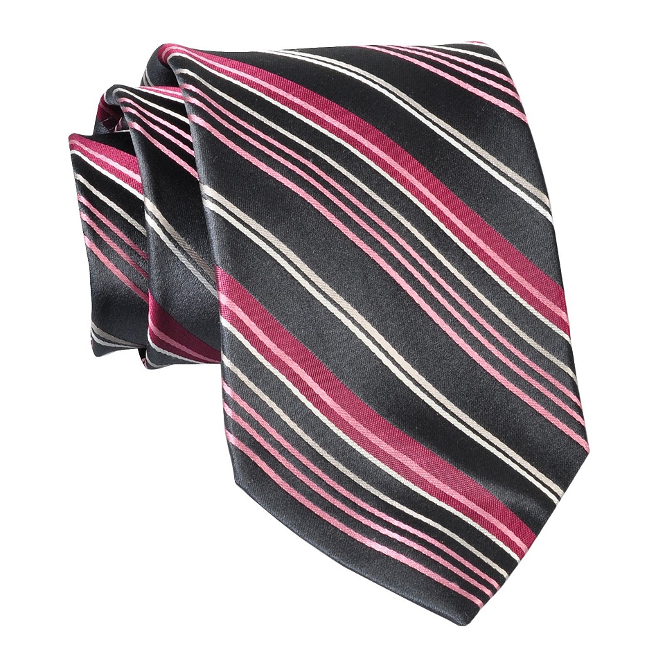 Wembley Blackout Striped Silk Tie, Pink, Mens