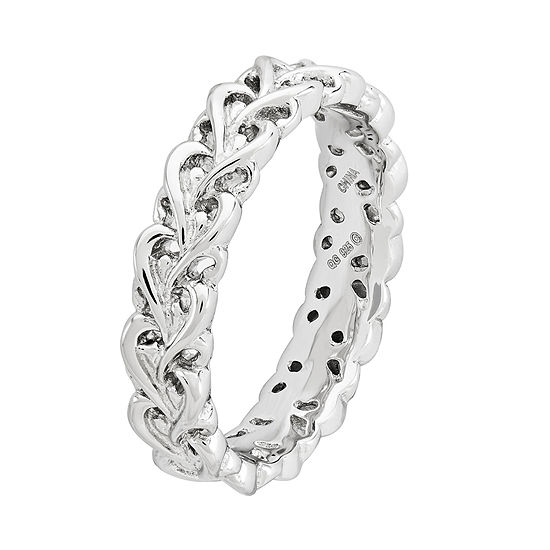 Personally Stackable Sterling Silver Intertwined Hearts Ring