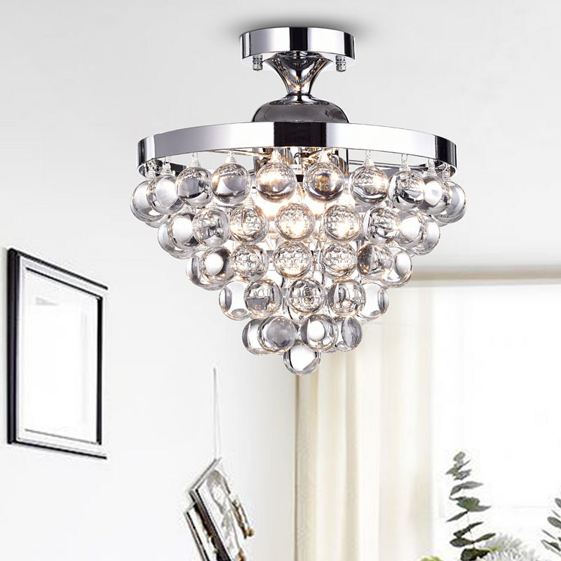 Lislet Chrome Crystal Cone Flush Mount - 77074290018