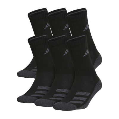 adidas Big Boys 6 Pair Crew Socks, Color: Black - JCPenney
