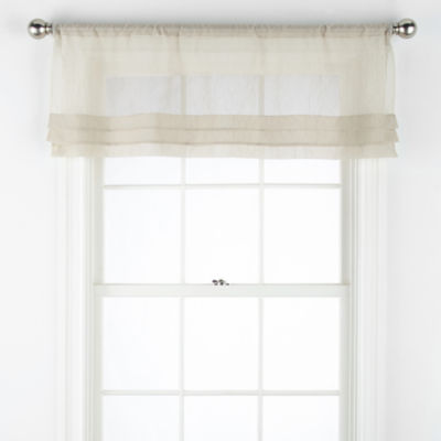 Home Expressions Crushed Voile Rod Pocket Tailored Valance