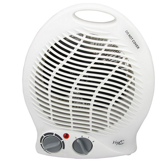 Vie Air 1500W Portable 2-Settings White Home Fan Heater with Adjustable Thermostat