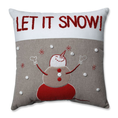 Pillow Perfect Country Home Snowman Red Biscuit 15 5 Inch Throw