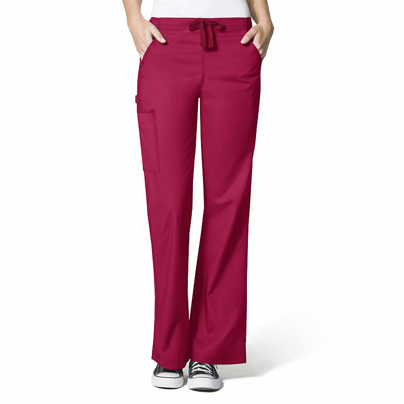 Wonder Wink Wonderflex By Wonderwink 5308 Women'S Grace Flare Leg Scrub Pant - Plus, Womens, Size 2X-Large, Red