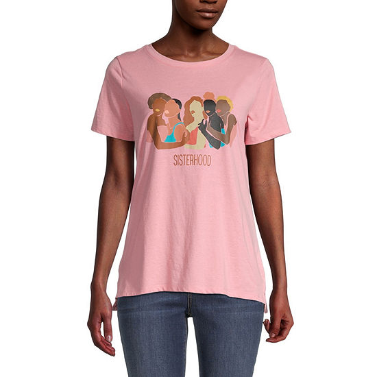 Hope & Wonder Sisterhood Womens Crew Neck Short Sleeve Graphic T-Shirt