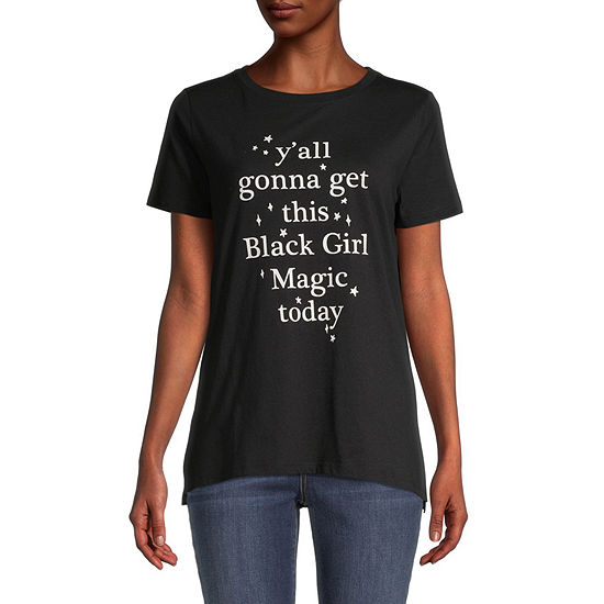 Hope & Wonder Black Girl Magic Womens Crew Neck Short Sleeve Graphic T-Shirt