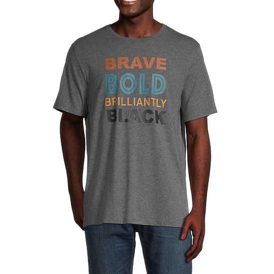 Hope & Wonder Brave Bold Brilliantly Black Mens Crew Neck Short Sleeve Graphic T-Shirt