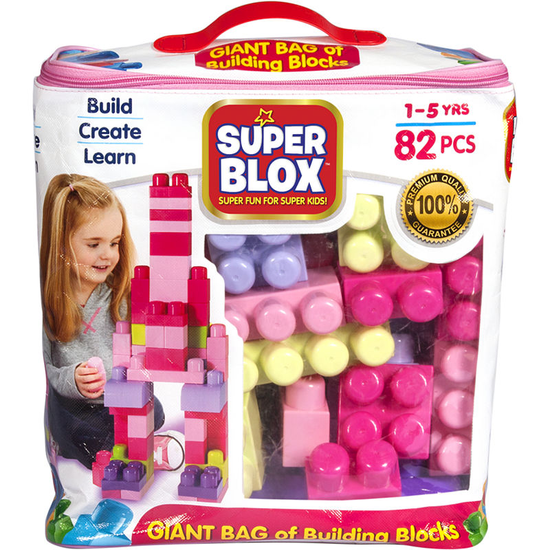 Cra-Z-Art Super Blox 82 Piece Buidling Block Kit -Girls (Pink)