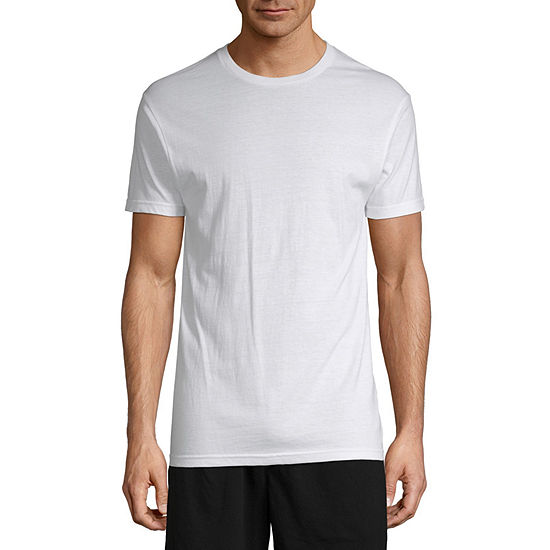 Stafford Dry + Cool Mens 4 Pack Short Sleeve Crew Neck Moisture Wicking T-Shirt-Big