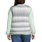 a.n.a Womens Round Neck Sweater Vest Plus