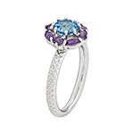 Personally Stackable Blue Topaz & Amethyst Ring