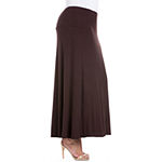 24/7 Comfort Apparel Womens Stretch Maxi Skirt - Plus