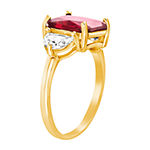 Silver Treasures Ruby 14K Gold Over Silver Cocktail Ring