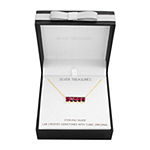 Silver Treasures Ruby 14K Gold Over Silver 16 Inch Rolo Rectangular Pendant Necklace
