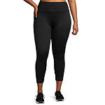 Sports Illustrated Seamless Womens High Rise Seamless Moisture Wicking 7/8 Ankle Leggings