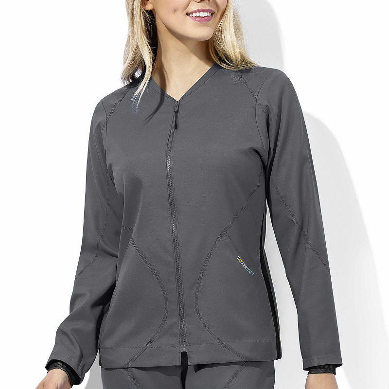 Wonder Wink W123 By Wonderwink 8213 - Women'S Tech Warm-Up Jacket, Womens, Size Large, Gray