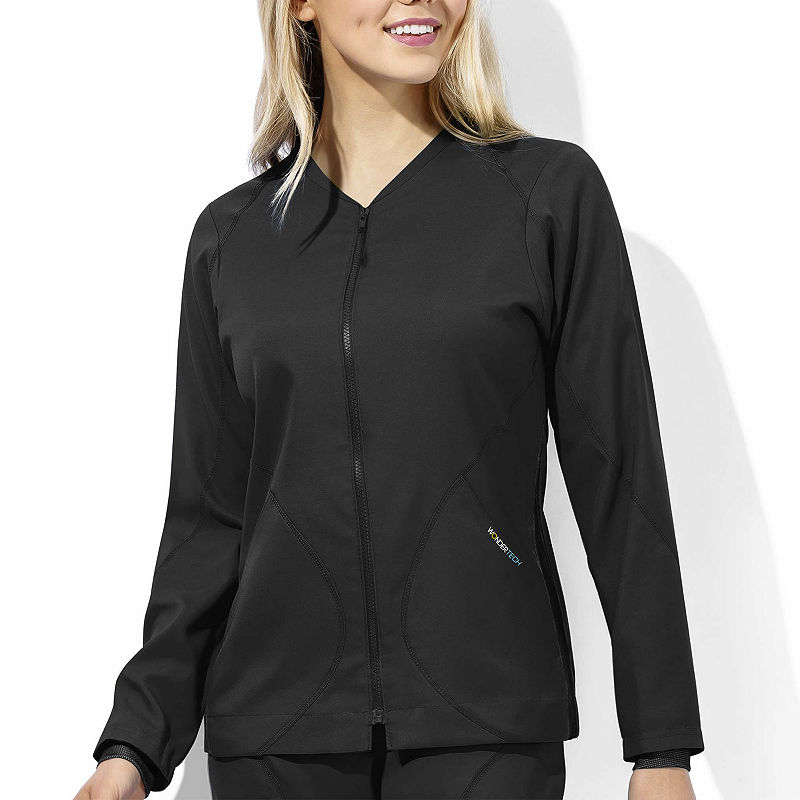 Wonder Wink W123 By Wonderwink 8213 - Women'S Tech Warm-Up Jacket - Plus, Womens, Size Xx-Large, Black