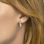 1/2 CT. T.W. Genuine White Diamond 14K Gold 20.1mm Hoop Earrings
