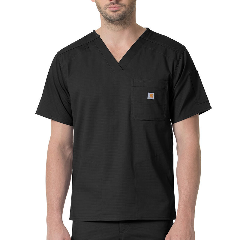 Carhartt C16418X Rugged Flex Men'S V Neck Scrub Top-Big, Men'S, Black, Xx-Large