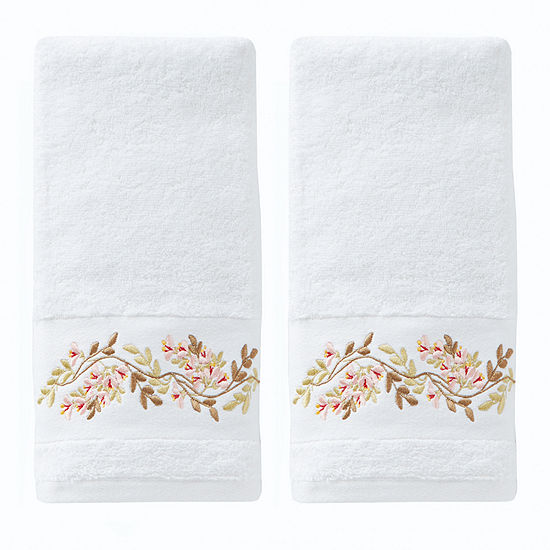 Saturday Knight Misty Floral 2-pk Embroidered Hand Towels
