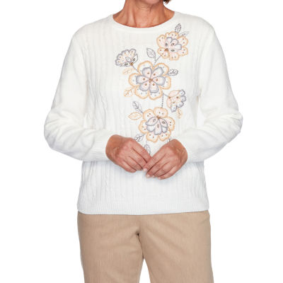 alfred dunner classics womens crew neck long sleeve sweatshirt