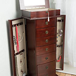 Hives And Honey Nora Lockable Cherry Jewelry Armoire
