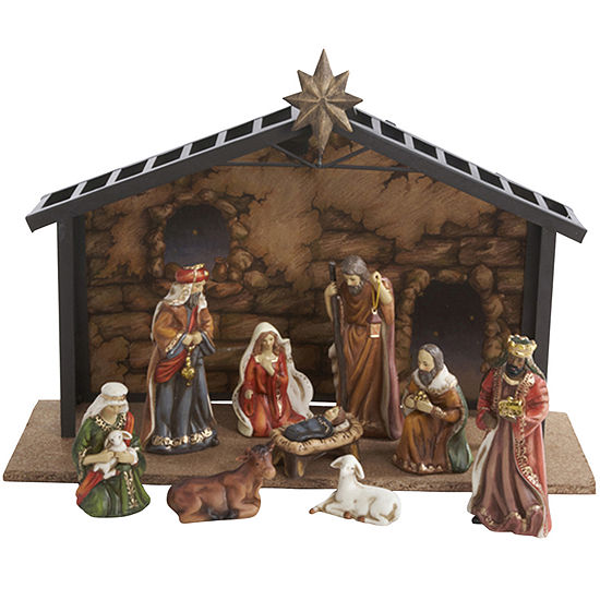 Kurt Adler 10 Pc Porcelain Nativity Set