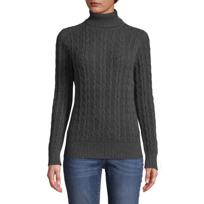 St. John's Bay Long Sleeve Turtleneck Sweater Tall JCPenney