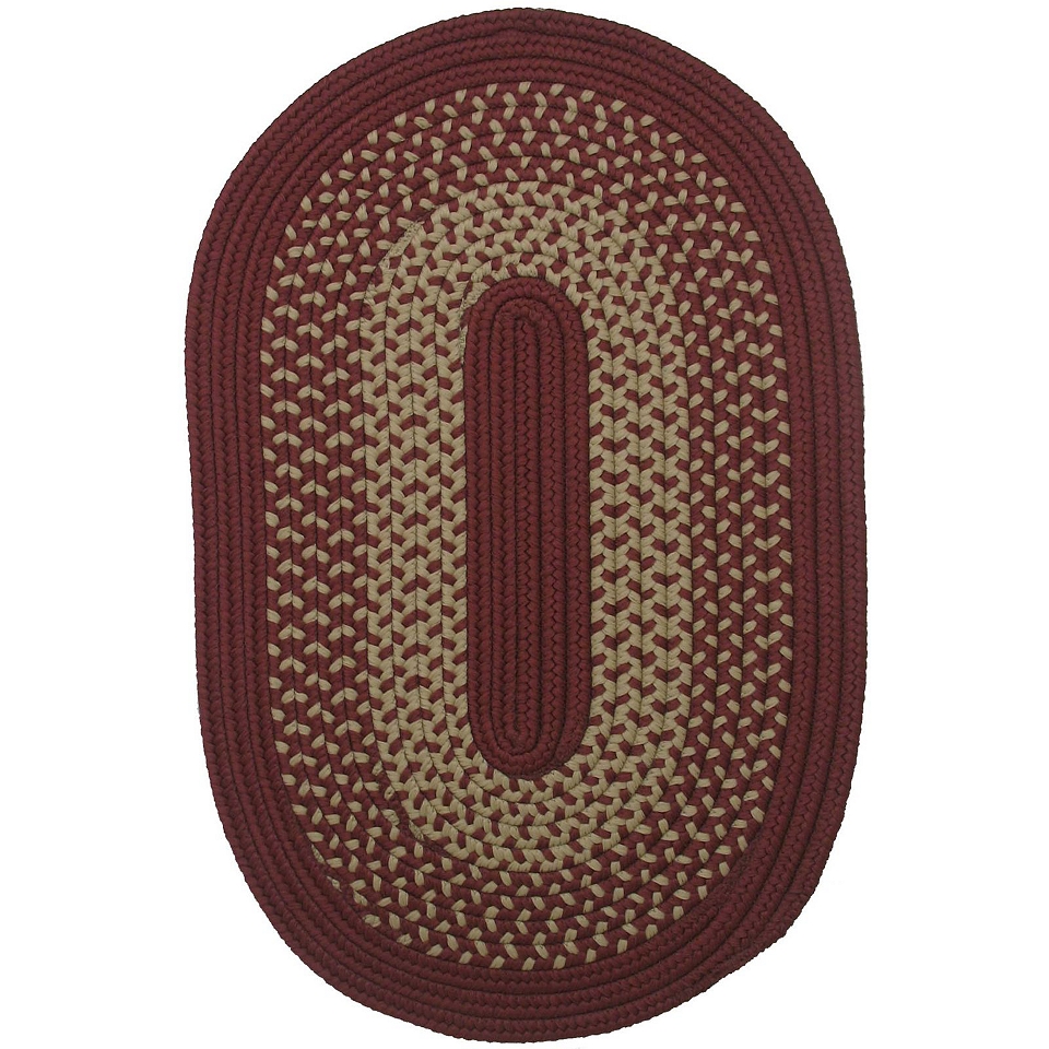 Houston Reversible Braided Indoor/Outdoor Oval Rugs, Rosewood