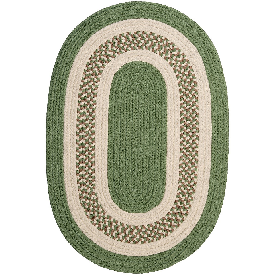 Lighthouse Reversible Braided Indoor/Outdoor Oval Rugs, Green