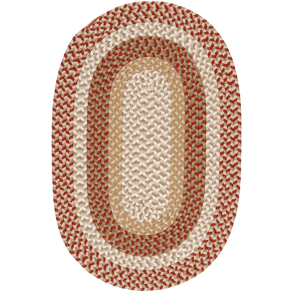 Plymouth Reversible Braided Indoor/Outdoor Oval Rugs, Brick