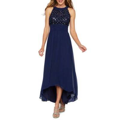 scarlett sleeveless high low evening gown