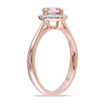 Womens 1/10 CT. T.W. Genuine Pink Morganite 18K Rose Gold Over Silver Cocktail Ring